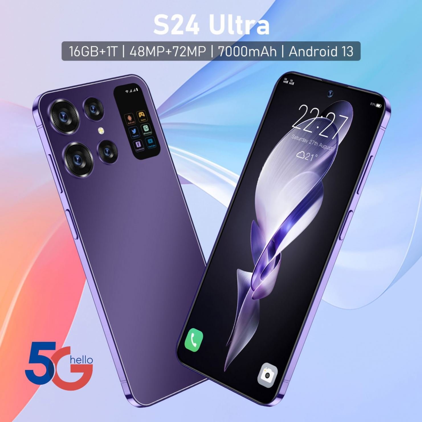 S24 ULTRA Smart Mobile Phone 5G Ready 7.3" Screen 16GB+1TB Storage Dual SIM Unlocked