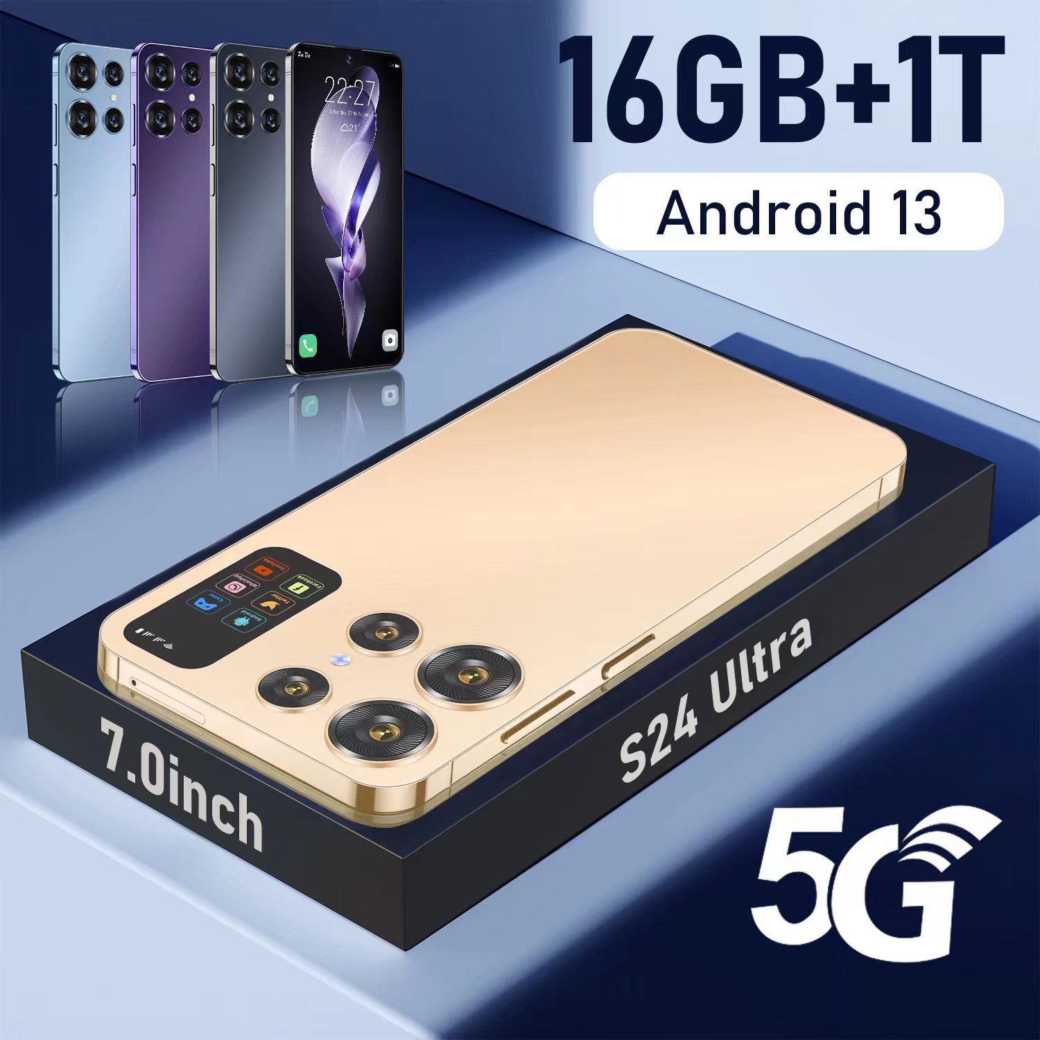 New Global S24 ULTRA Cell Phone 7.3 Inch Big Screen 5G Smartphone 16GB+1TB Dual SIM Android Mobile Phone S24 ULTRA