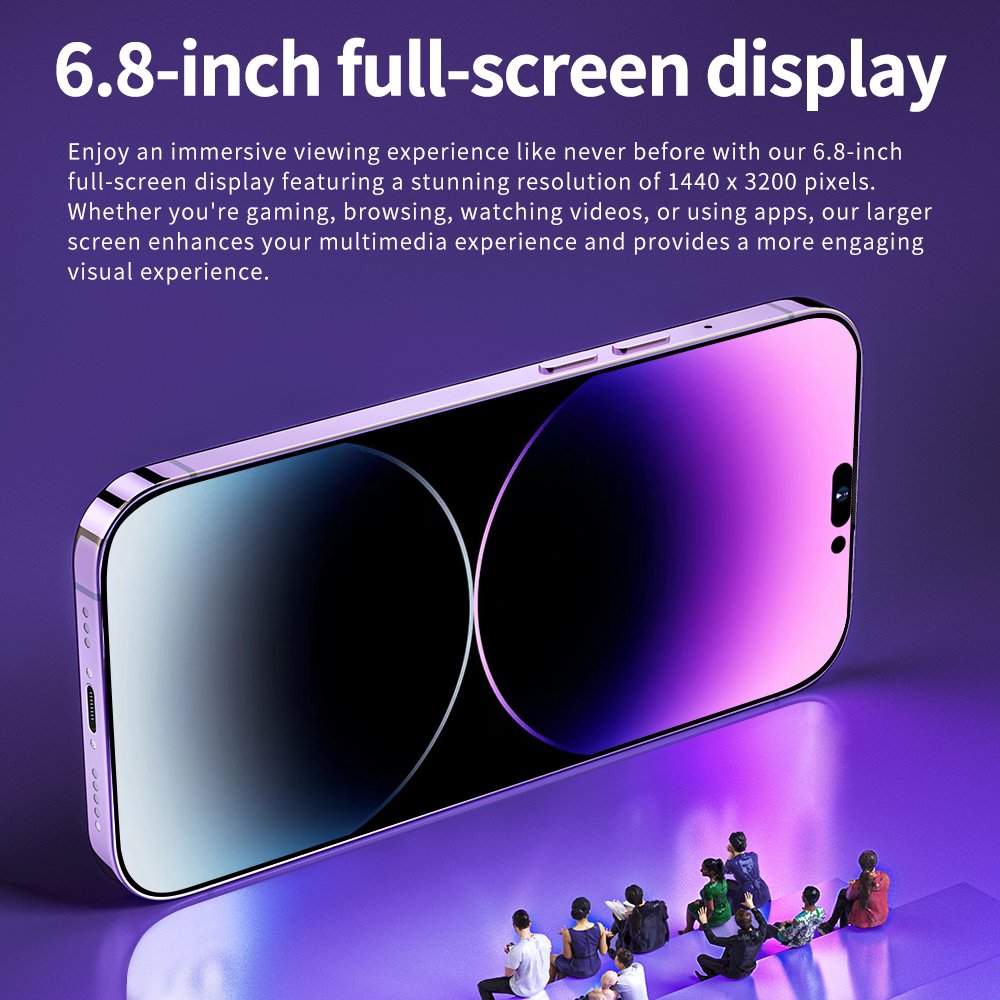 Best Sell Phone 15 pro max 8GB+256GB Smartphone 6.8inch Screen 5g Smartphone Dual Sim Card I15 phone 15 Pro Max Gaming Telephone