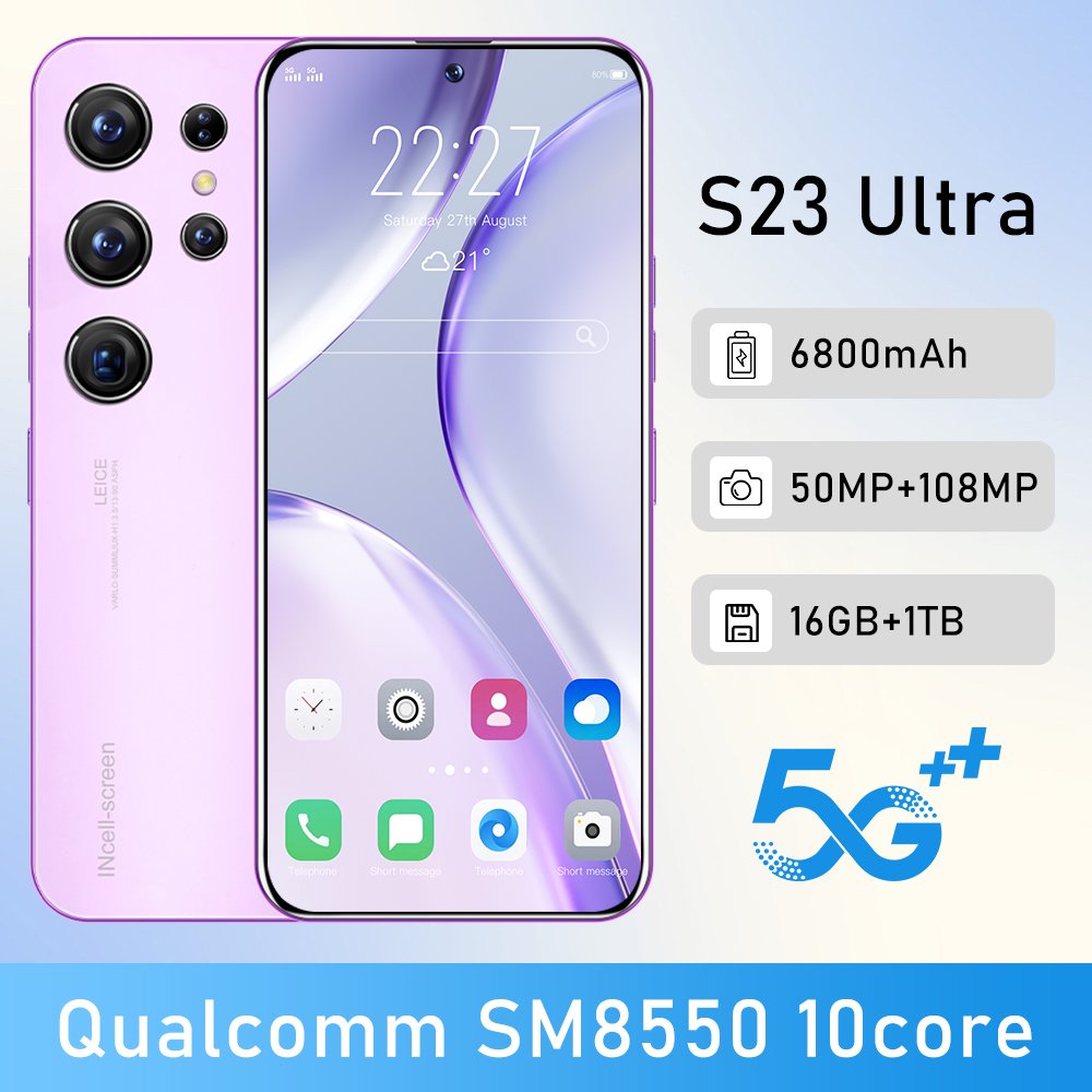 sumsung Galexy S23 Ultra Android Mobile Phone Original S22 Ultra S10 S21 S20 Note Nuevo 5G Smartphone Smartphone For Samsung