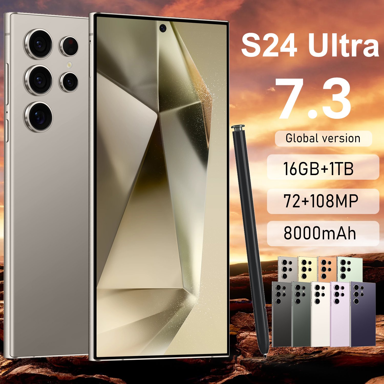 Best Mobile Phones S24 Ultra 7.3 inch 5G smartphones Face ID Supplier Wholesale Cell Android Price
