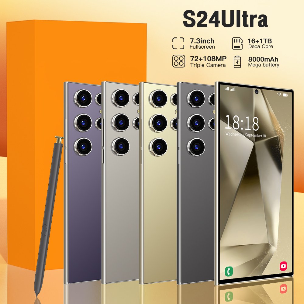 Hot Selling S24 ULTRA original 7.3 inch 16GB+1TB 72MP+108MP Global Version cellphone Smartphone 5G Mobile Cell Phone