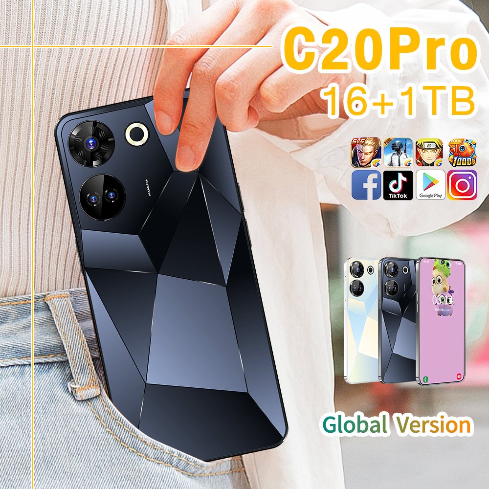 C20 Android Phones Wholesale 5G Dual SIM 16GB RAM 1TB Storage Global Network and Secure Biometric Unlocks