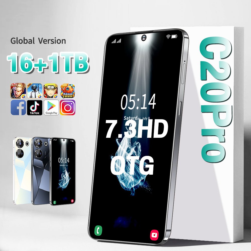C20 Android Phones Wholesale 5G Dual SIM 16GB RAM 1TB Storage Global Network and Secure Biometric Unlocks