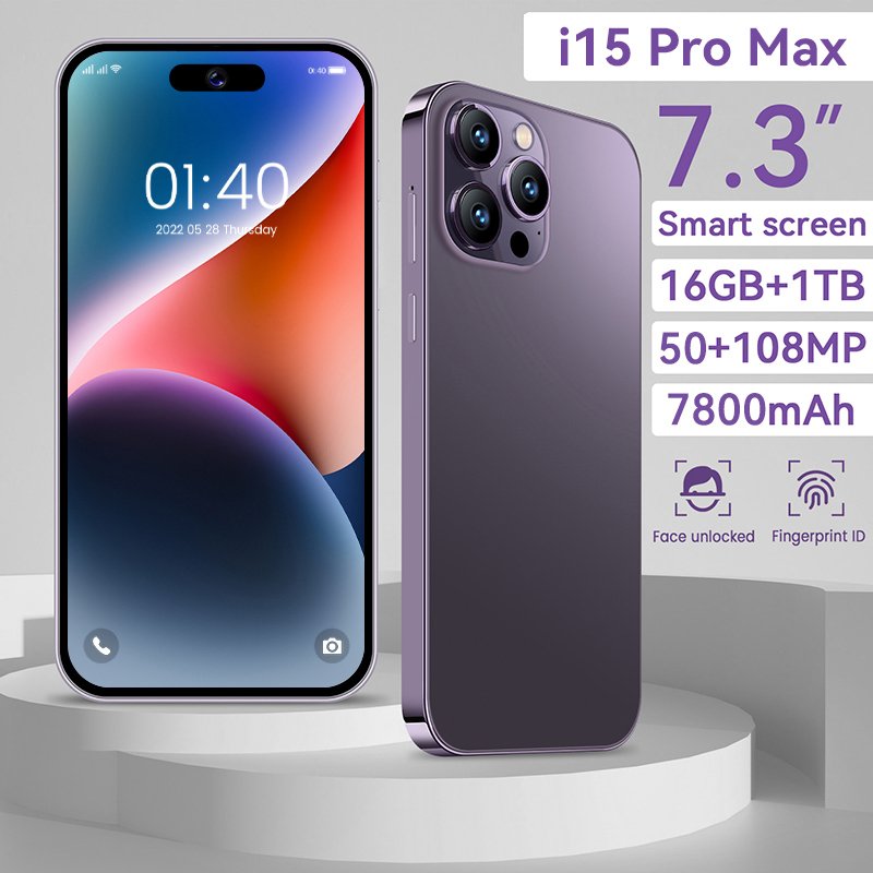Phone 15 Pro Max Smartphone 5g Smartphone 7.3inch Screen Dual Sim Card I15 Phone 15 Pro Max 5g Smart Phone