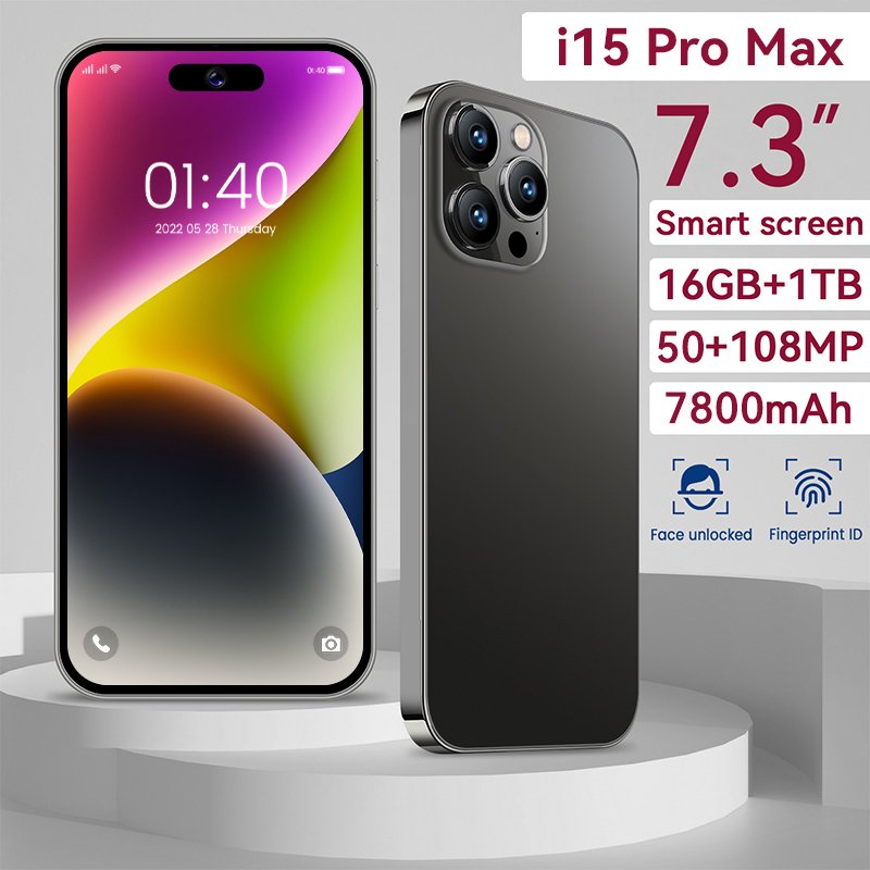 Phone 15 Pro Max Smartphone 5g Smartphone 7.3inch Screen Dual Sim Card I15 Phone 15 Pro Max 5g Smart Phone