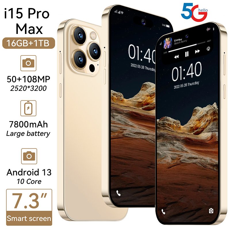 Phone 15 Pro Max Smartphone 5g Smartphone 7.3inch Screen Dual Sim Card I15 Phone 15 Pro Max 5g Smart Phone