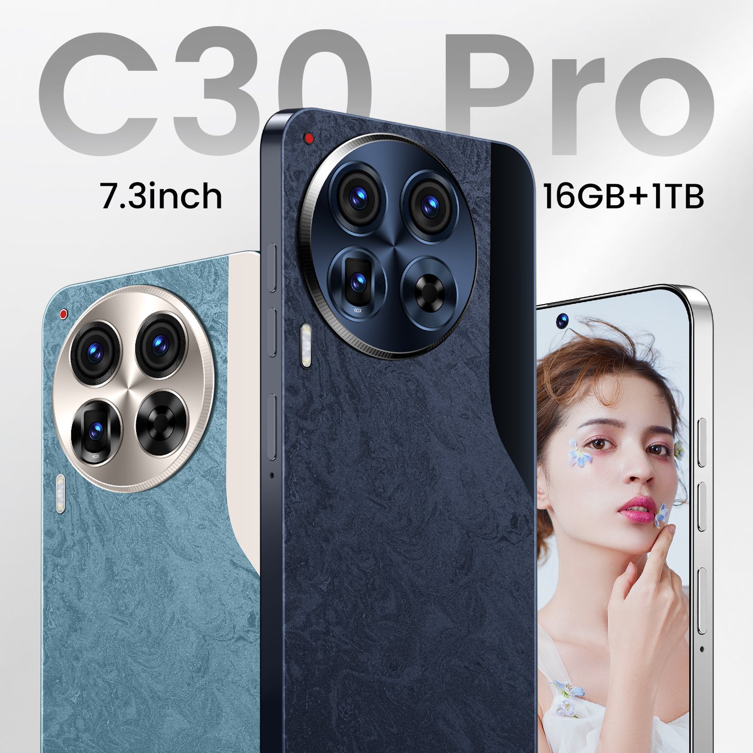 C30 Pro The Ultimate 7.3 Full Display Android 5G-Smartphone with 16GB RAM 1TB Storage and 10-Core Power
