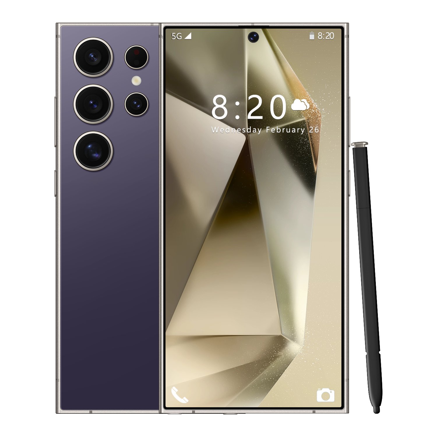 5G Smartphone Original S24 Ultra Dual Standby with Facial Recognition HD Screen Support for LTE/CDMA-in French English Spanish