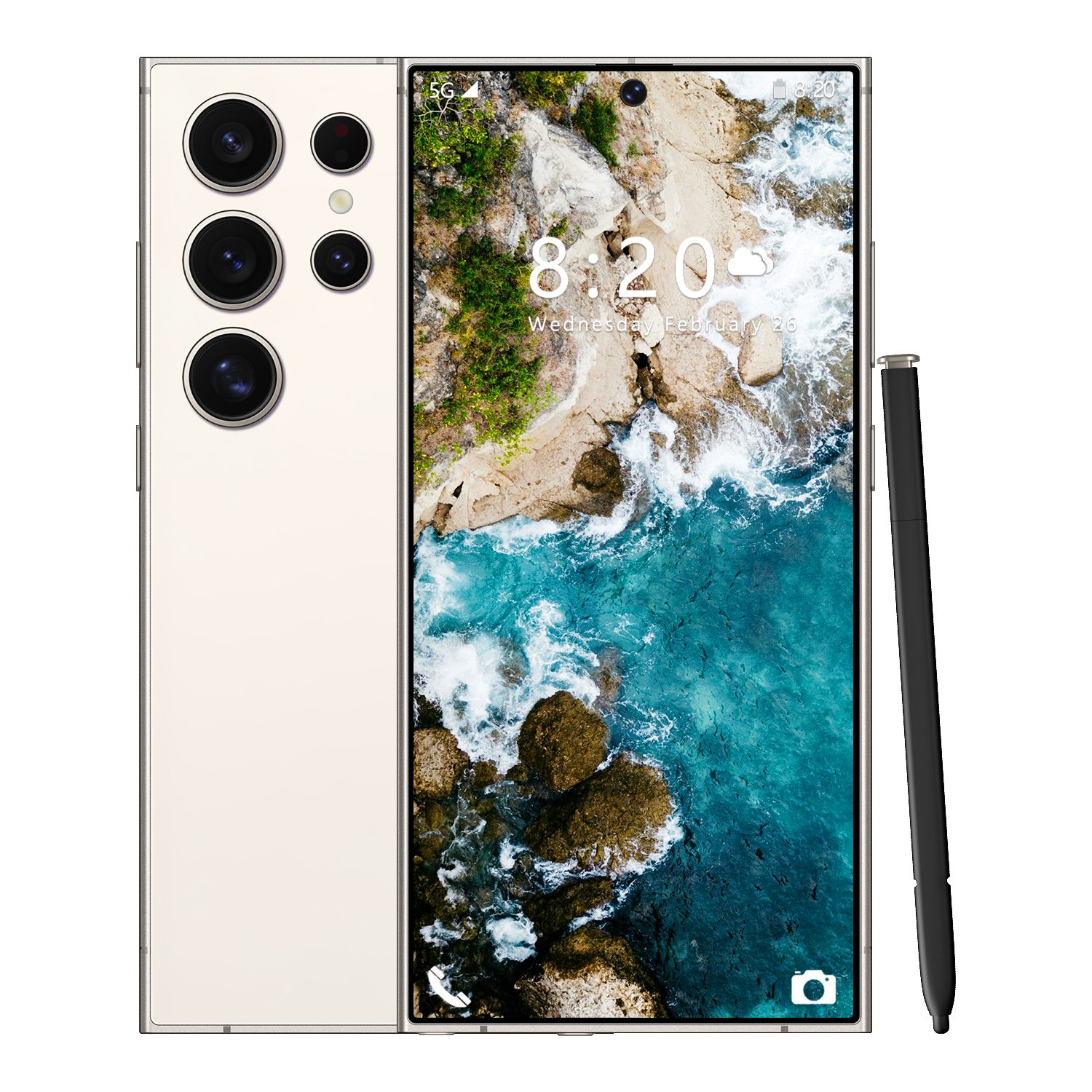 5G Smartphone Original S24 Ultra Dual Standby with Facial Recognition HD Screen Support for LTE/CDMA-in French English Spanish