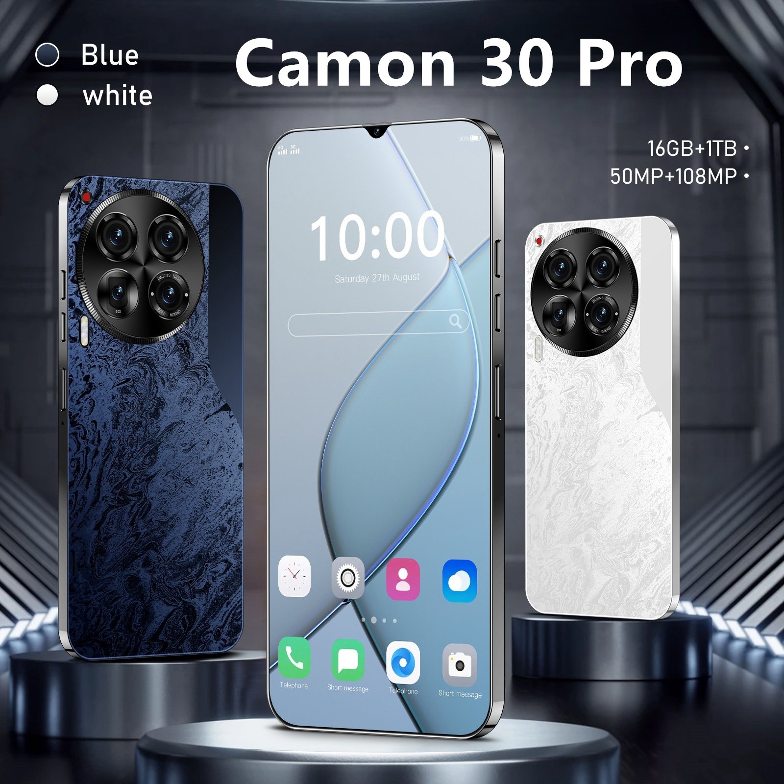 5G Smartphones Original Camon 30 Pro 16GB+1TB 7.3Inch Mobile Phone Face ID 6800mAh Dual SIM Android 11 Cell Phone unlocked 4G