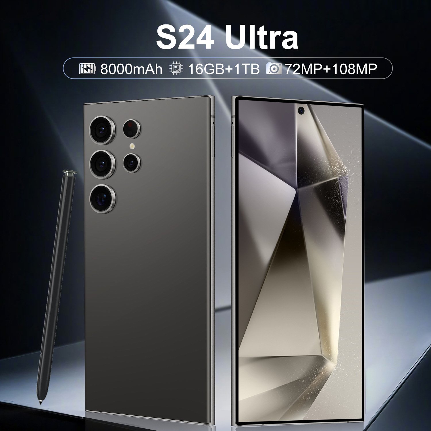 Android 13 108MP 5G smartphone with built-in pen dual card standby ULTRA 7.3 inch 16GB+1TB 5G+WIFI android S23 S24 mobile phones