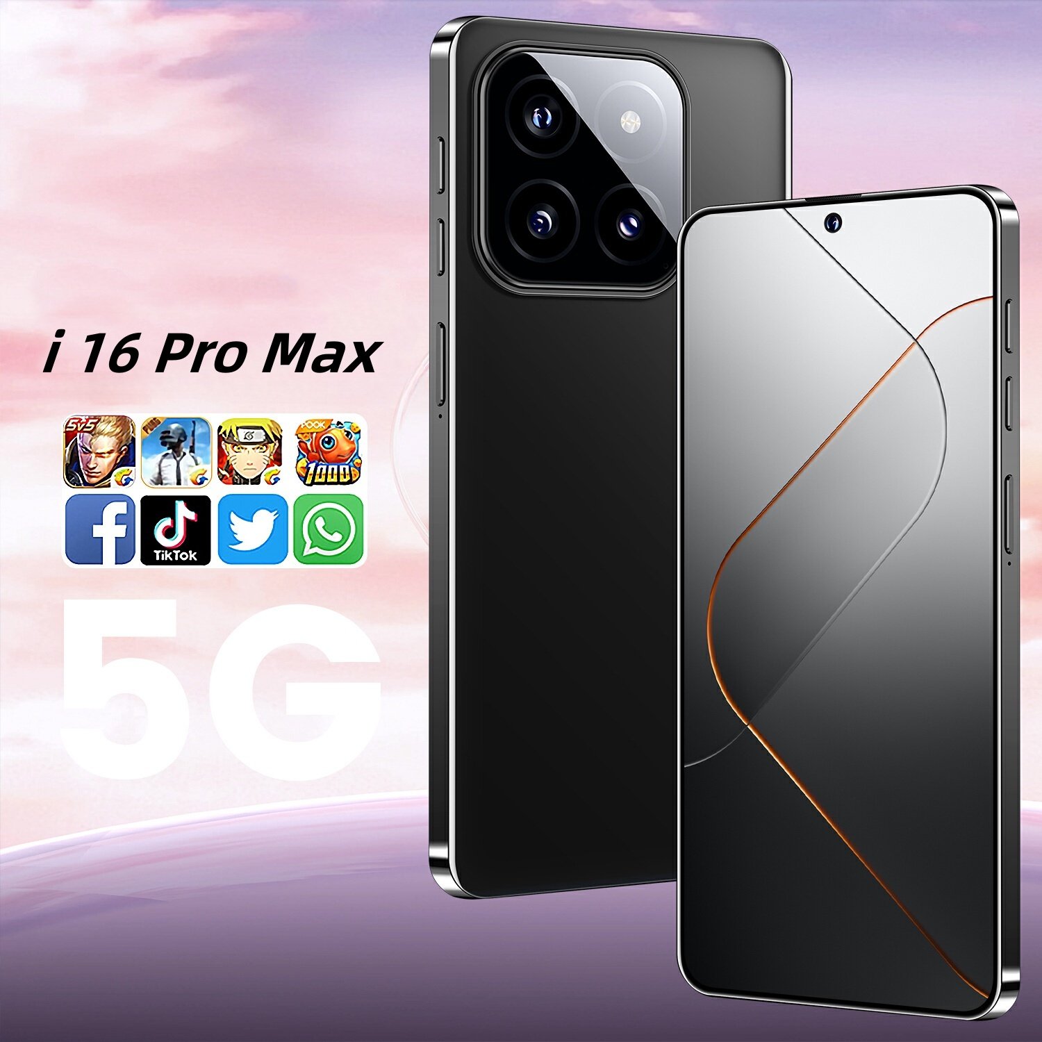 TAYA oem 2024 New Product I16 Pro Max Mobile Phones 5g Smartphone 16gb+1tb Full LCD Screen ChatGPT4.5 Cell Phones