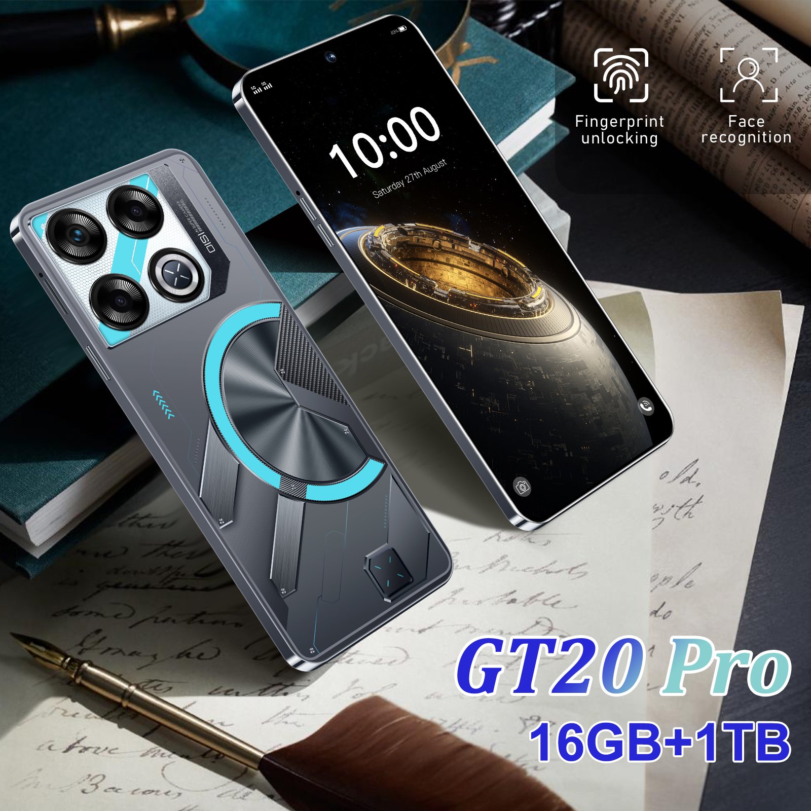 Original Cellphone GT20 pro 7.3 inch Hd 16GB+1TB Mobilephone Android14 Face Unlock 5G smartphone Factory wholesale price