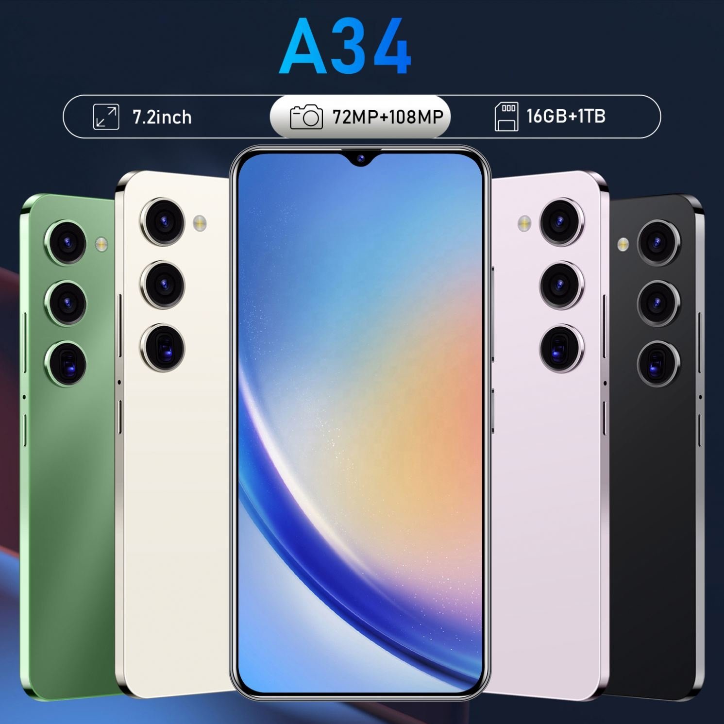 2023 5G Smartphone a15 high quality brand new unlocked a34 5g android Original Mobile Phone for samsung a34 5g movil A14 phone