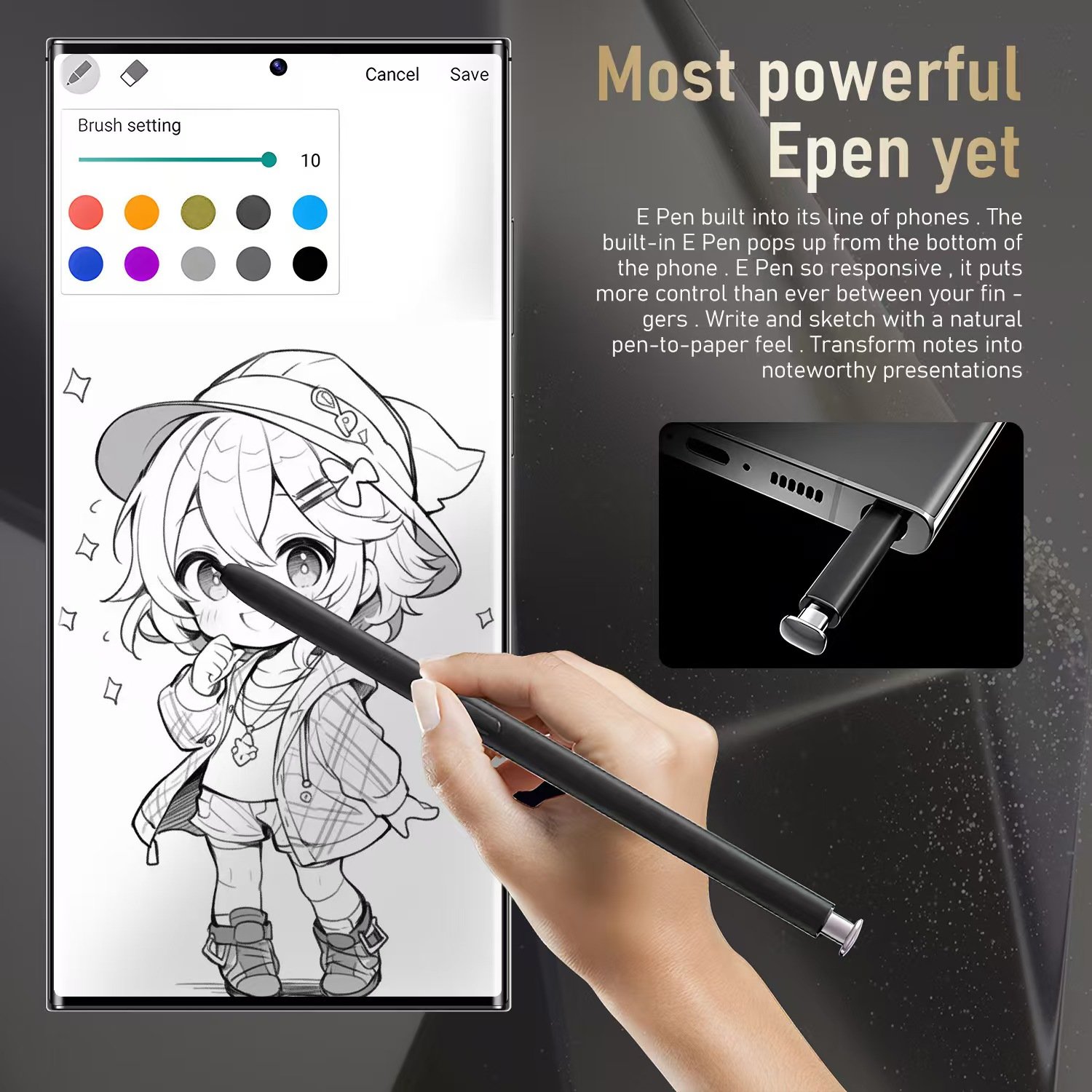 New S24 Ultra smartphone 7.3-inch fingerprint unlock Dual SIM 5g Android 10.0 Phone 4GB+128GB with built-in pen