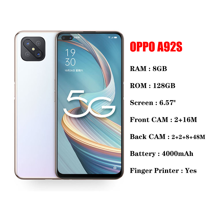 hot sale OPPO A92S reno 4z 8+128GB Dual Card mobile phone 5g smartphone used mobile phones wholesale used phone wholesale