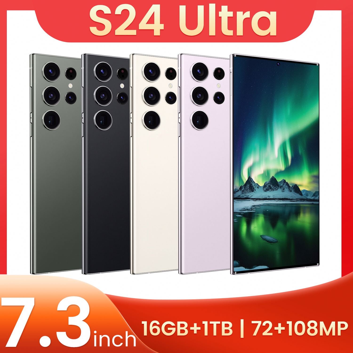 Global Version Original S24+ Ultra Android Smartphone 7.3 Inch Stylus Support 4g 5g Network Super Endurance Phone
