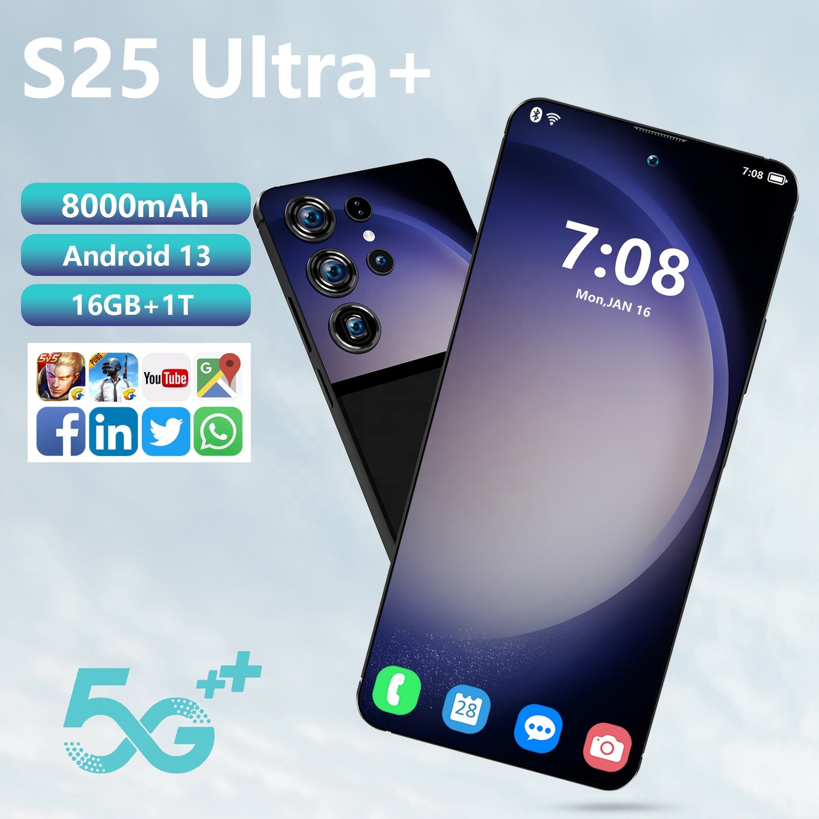 Original phones s25 ultra Smartphones For s24 ultra 16GB+1TB 5G Dual SIM Cellphone Mobile Phone s25 ultra smartphone
