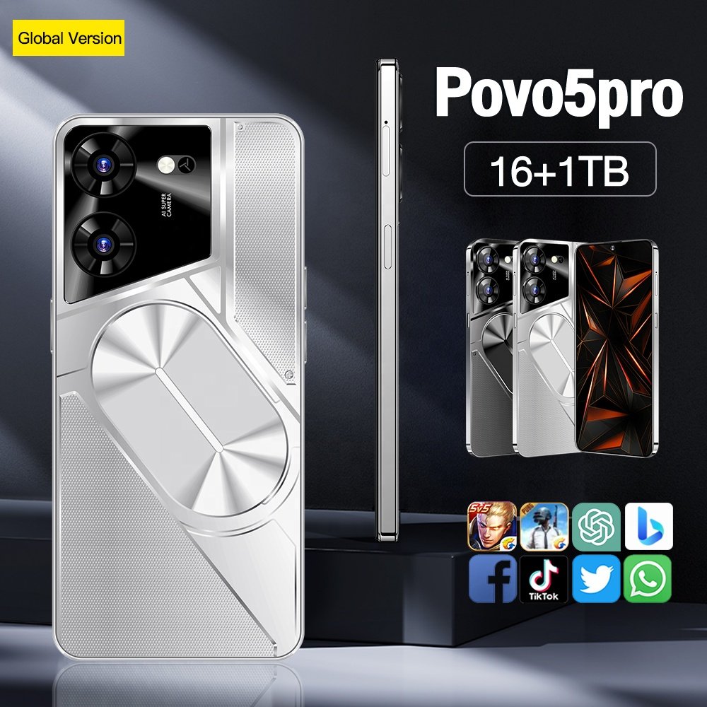 5G Smartphone 7.3 Inch 16GB+1TB 6800 mAh tecno phone original povo 5 pro Mobile Phone android phone Android 13.0