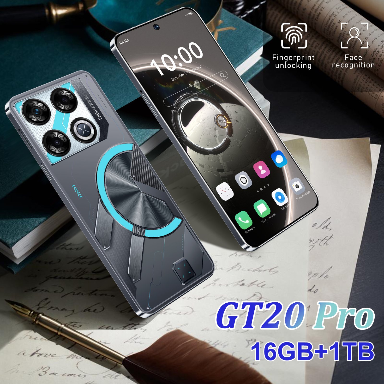 GT20 pro 10 Core OEM Smartphone 7.3 inch Cheap Big Screen Phone with 1TB 64MP HIFI Camera Mobile Phone