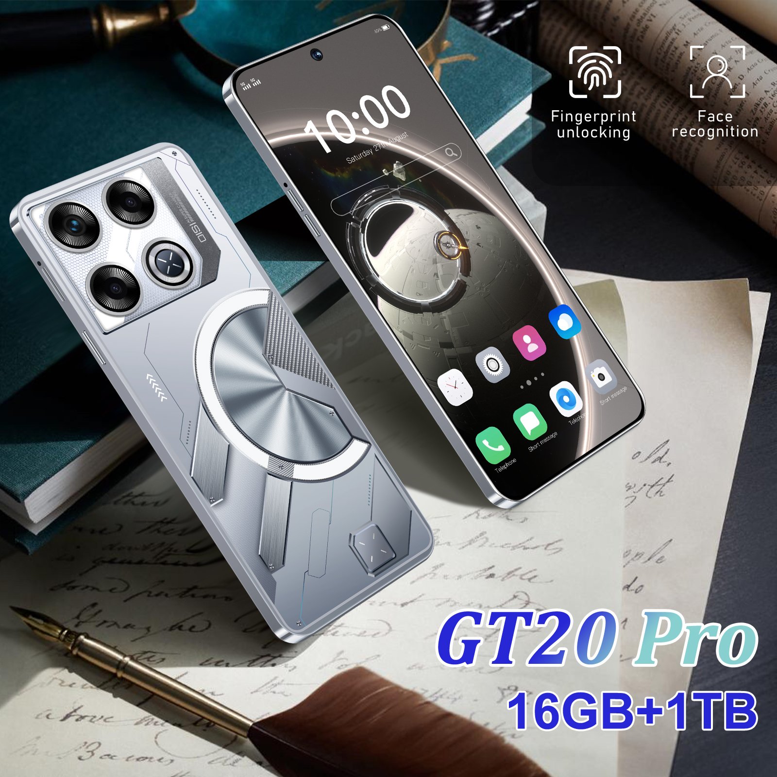 GT20 pro 10 Core OEM Smartphone 7.3 inch Cheap Big Screen Phone with 1TB 64MP HIFI Camera Mobile Phone