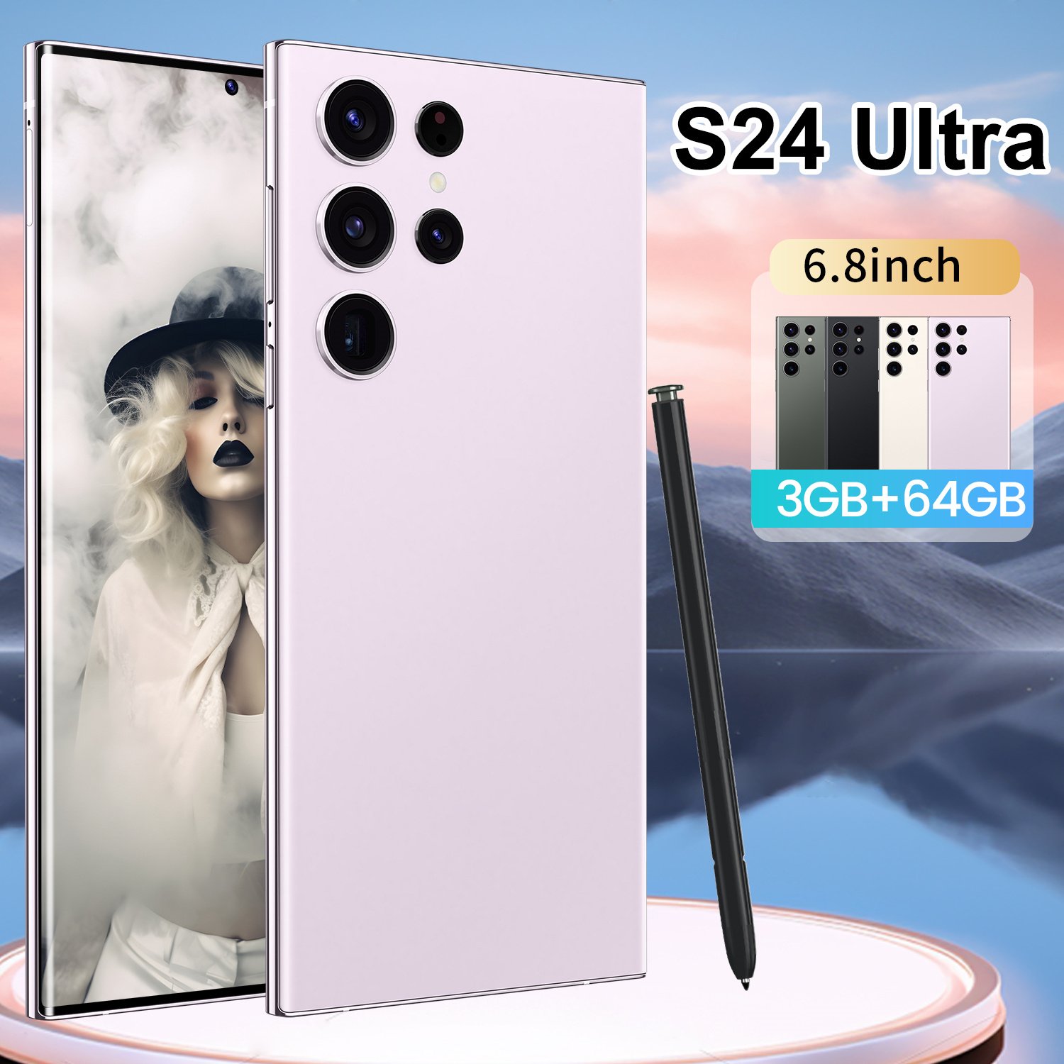 S24 Ultra 5g Smartphone Android 10 Smartphone 2024 New Version Original 6.8 Inch 3+64G 5g Phone Lcd 4k Quad Core MTK 5MP 13MP