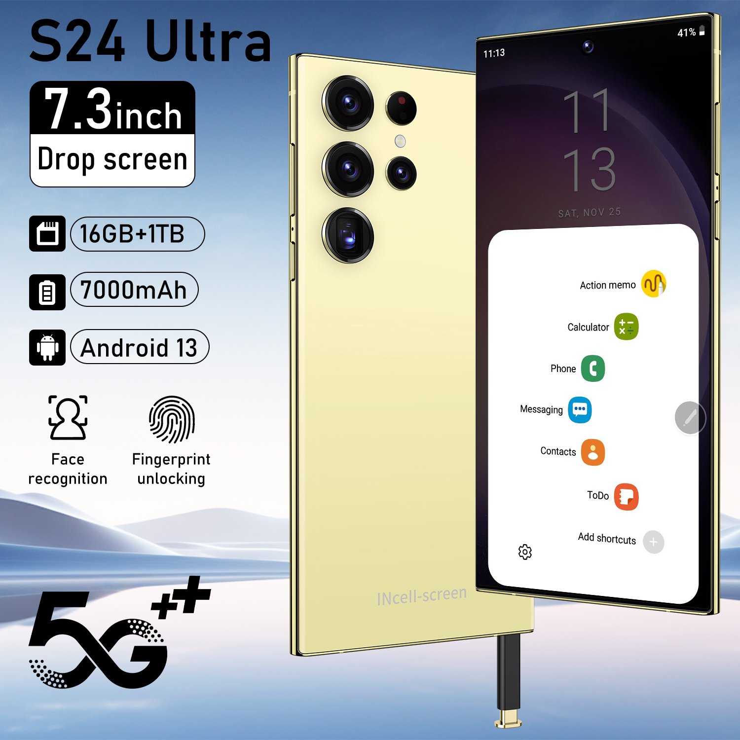 Wholesale 5G Android S24 Phones Global Network Dual SIM 16GB RAM 1TB Storage Secured with Face and Fingerprint