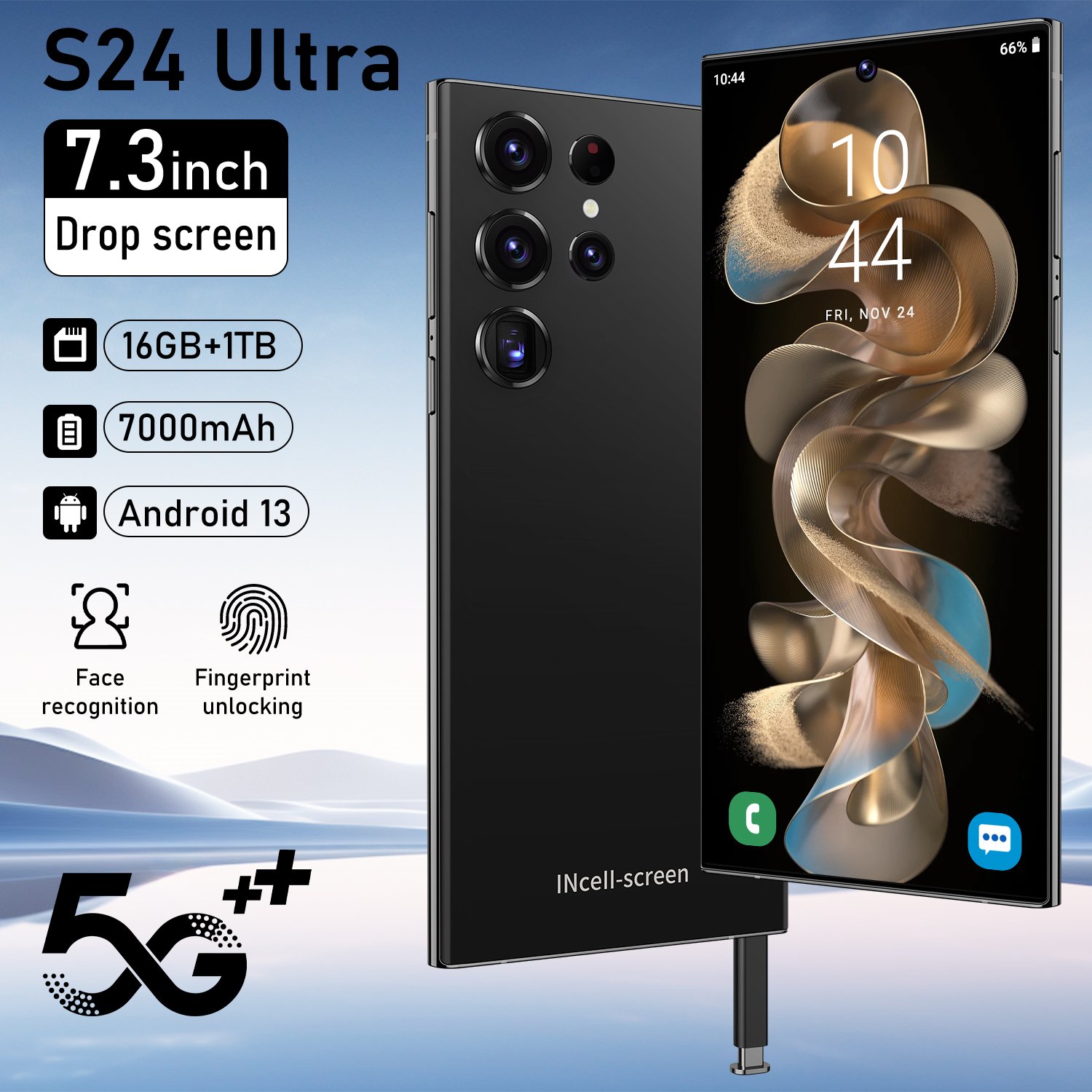 Wholesale 5G Android S24 Phones Global Network Dual SIM 16GB RAM 1TB Storage Secured with Face and Fingerprint