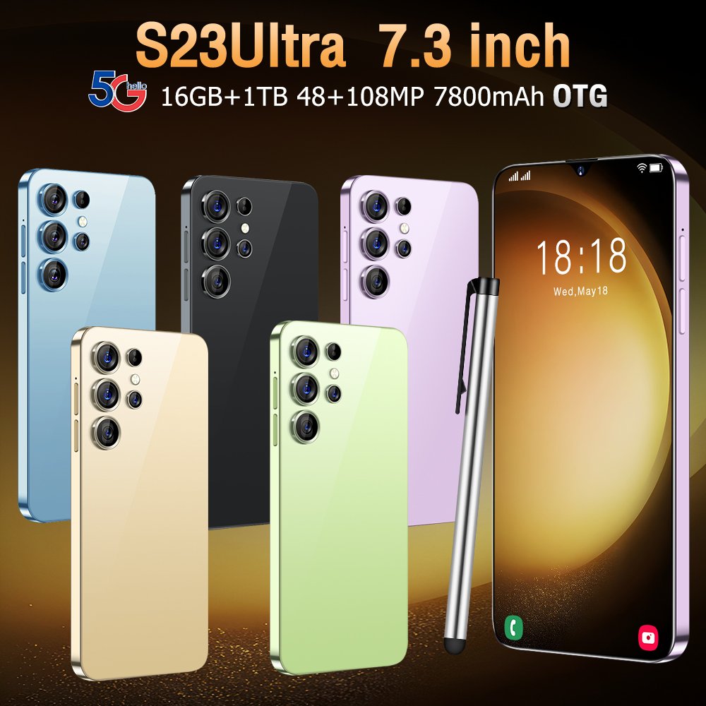 New design Original Custom S24 Ultra Unlocked Cell Phone Big Screen 5G smartphone 16gb + 1TB Android13.0 smart phone
