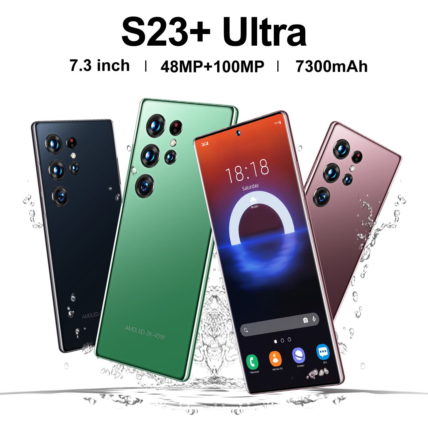 Mobile Phone Full Screen 7.2 Inch Hd Cell Phones Gaming Smartphones 5800mah 24+48mp 5g Smart Phone For S23 Ultra