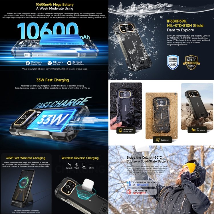 High quality original Ulefone Armor 27T Pro 5G smartphone thermal imaging 12GB+256GB night vision Android 14 5G mobile phones