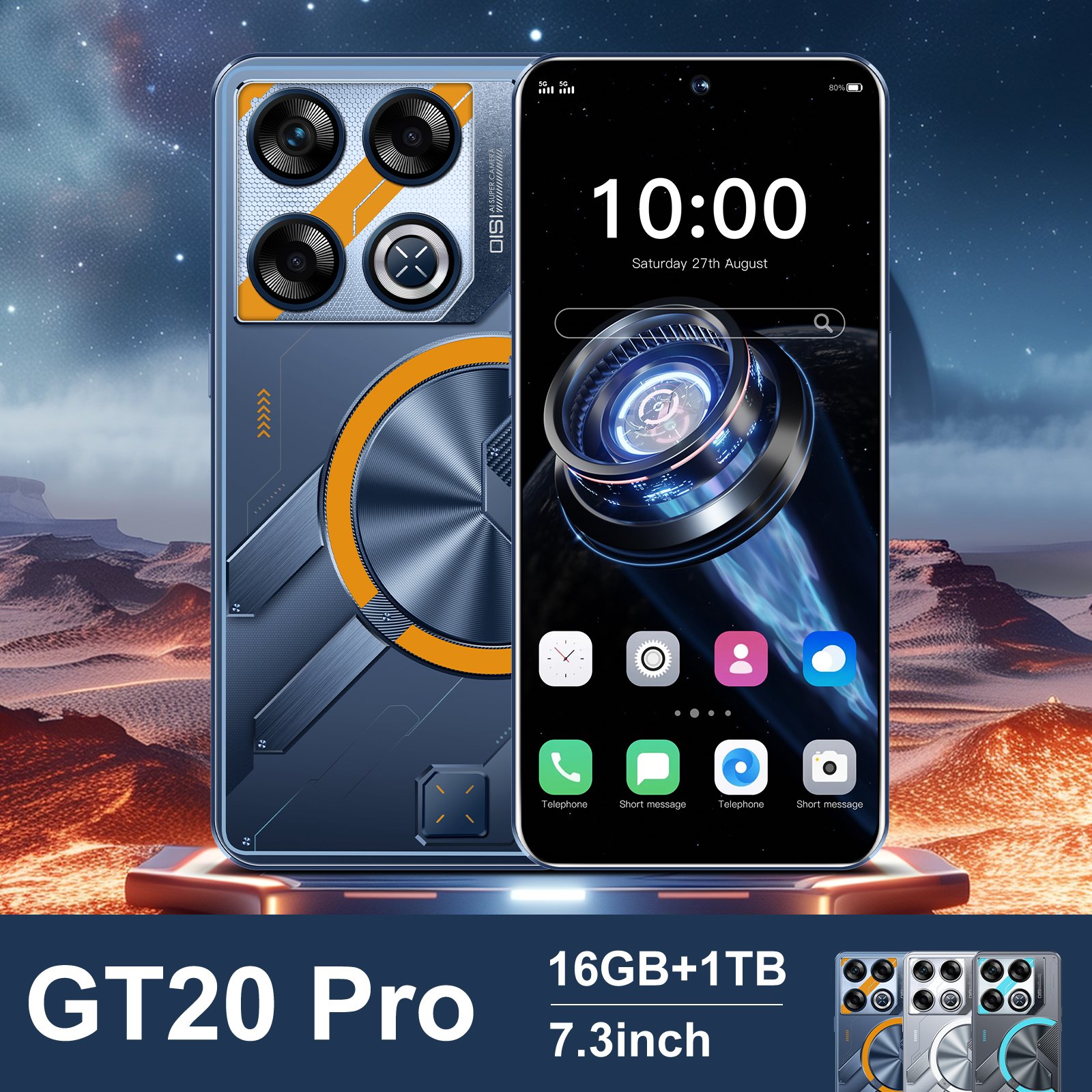Best sell Smartphone for GT20Pro 5G cellphones unlocked original Android 14 16GB+1TB mobile phones