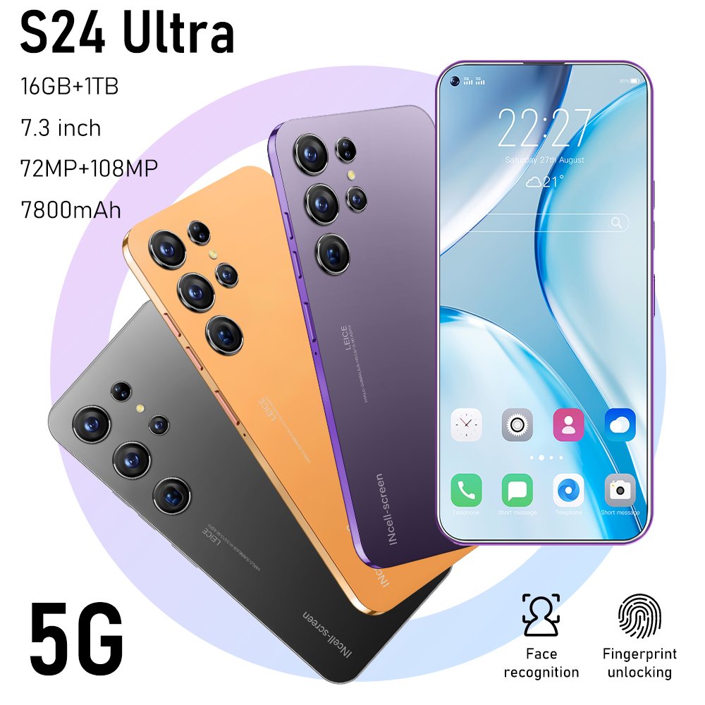 7.3 inchS24ultra A35 6GB + 128GB Android smartphone 10 core 5G LET phone 3 camera MTK6889 face ID unlock mobile phone