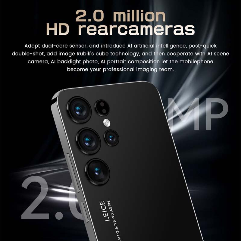 S23 Ultra Cellphone Cheap Gaming Telephone Smart Cell Phone Mobile Phones Android 5G Smartphone Unlocked 2MP LCD Quad Core 60hz
