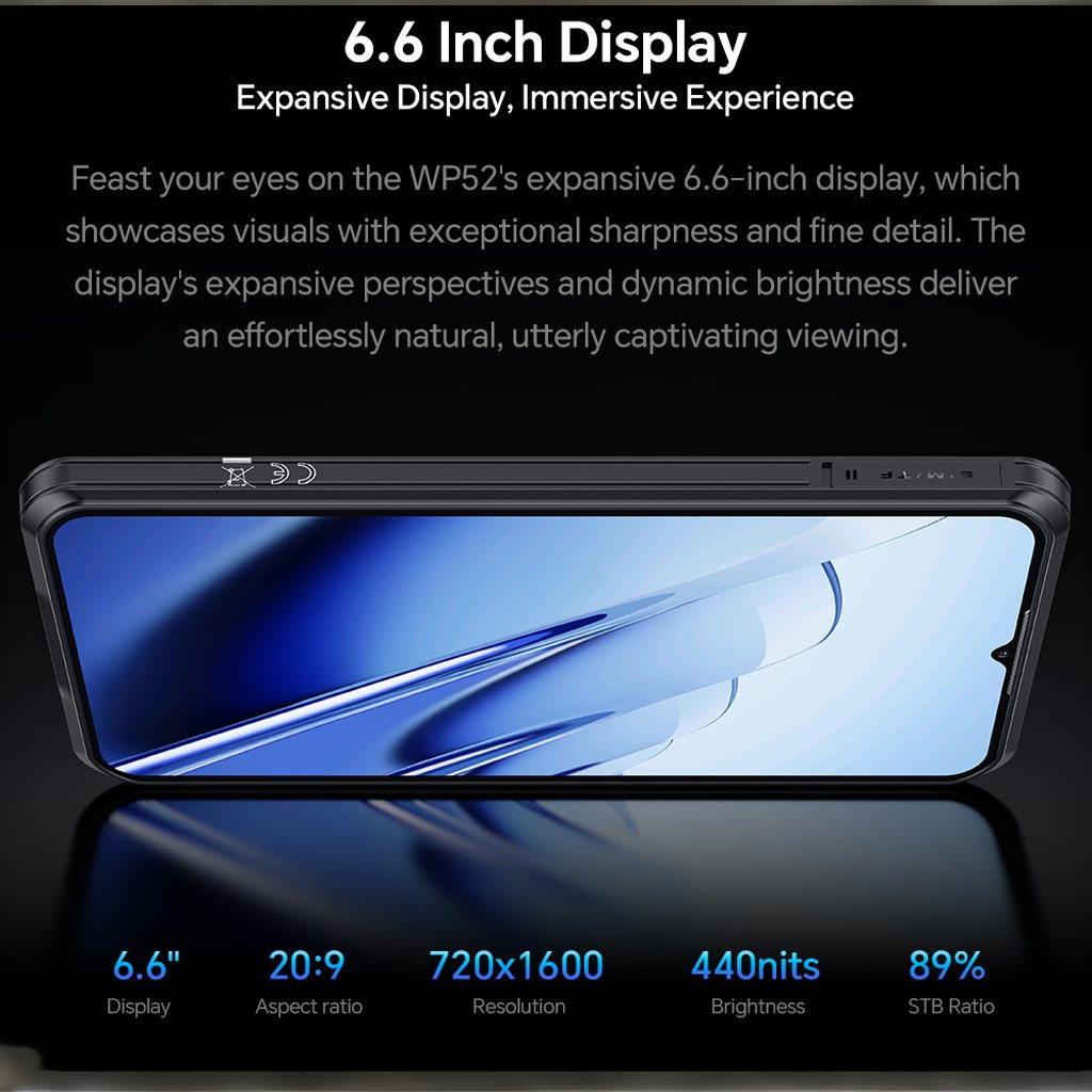 Oukitel WP52 5G Smartphone 6.6-Inch 6500mAh 256GB Android 14 48MP NFC LTE Original Brand New Rugged Phone
