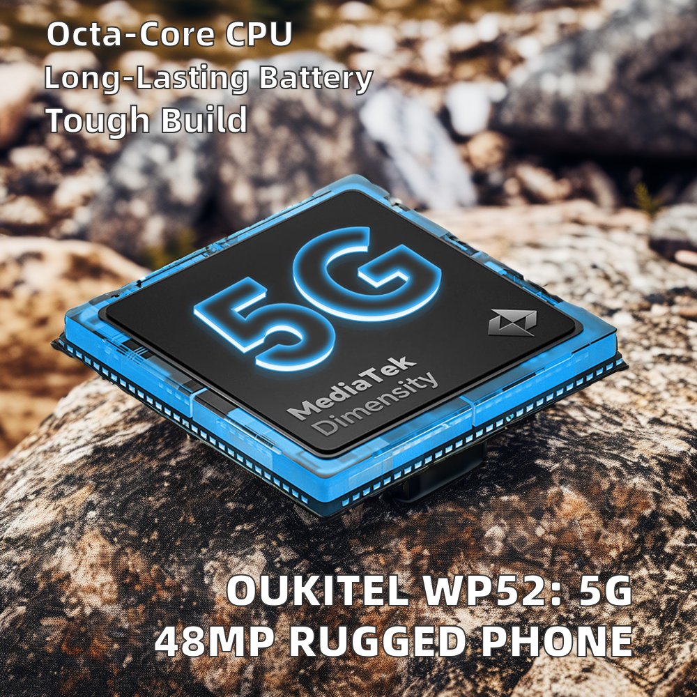 Oukitel WP52 5G Smartphone 6.6-Inch 6500mAh 256GB Android 14 48MP NFC LTE Original Brand New Rugged Phone
