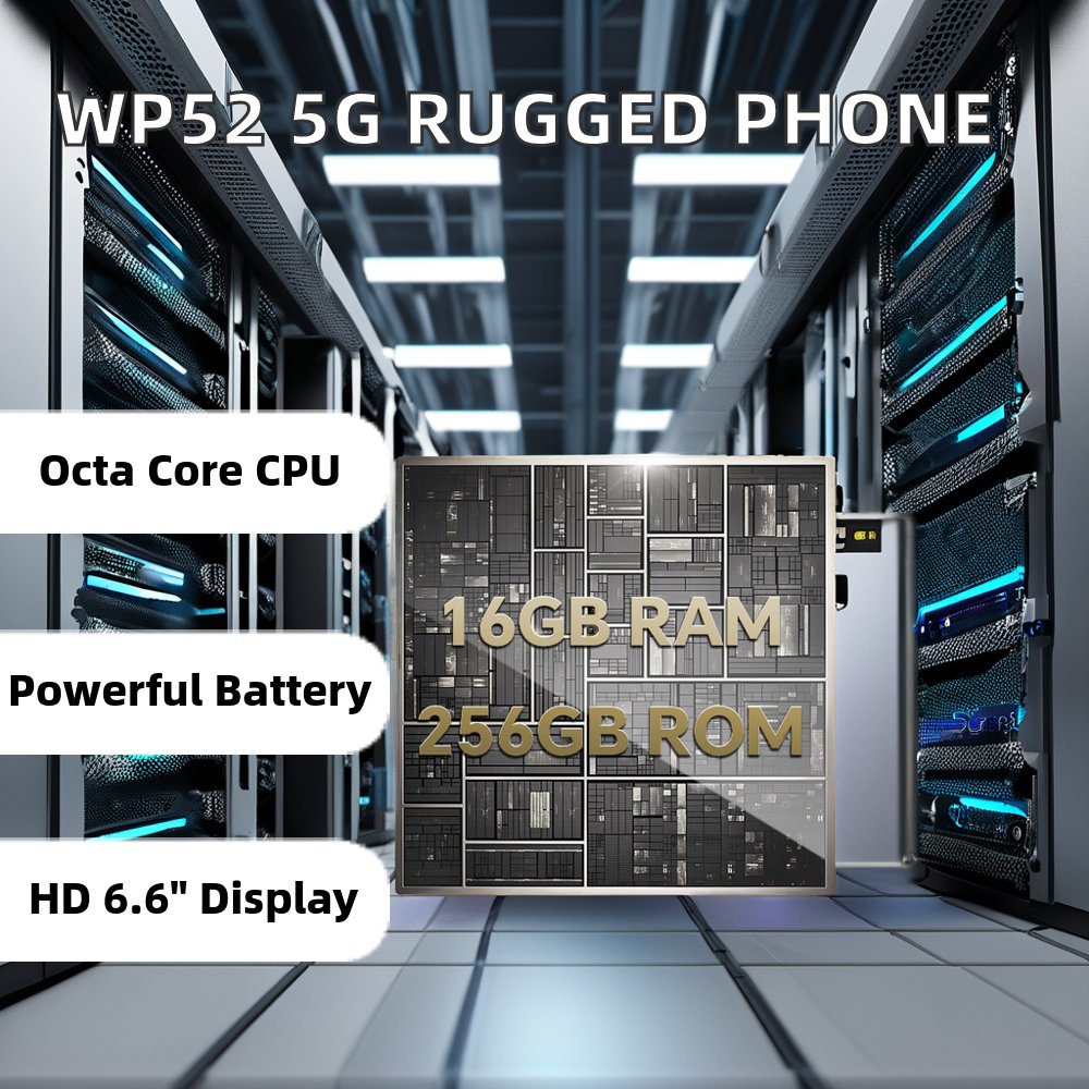 Oukitel WP52 5G Smartphone 6.6-Inch 6500mAh 256GB Android 14 48MP NFC LTE Original Brand New Rugged Phone