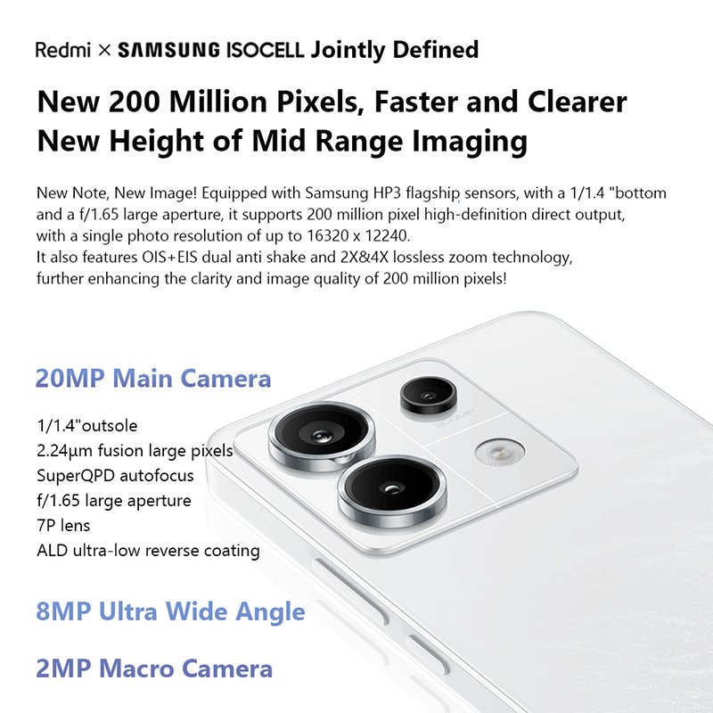 Redmi Note 13 Pro Snapdragon 7s Gen 2 200MP OIS Camera 67W Turbo Charging 120Hz AMOLED NFC 5G Smartphone