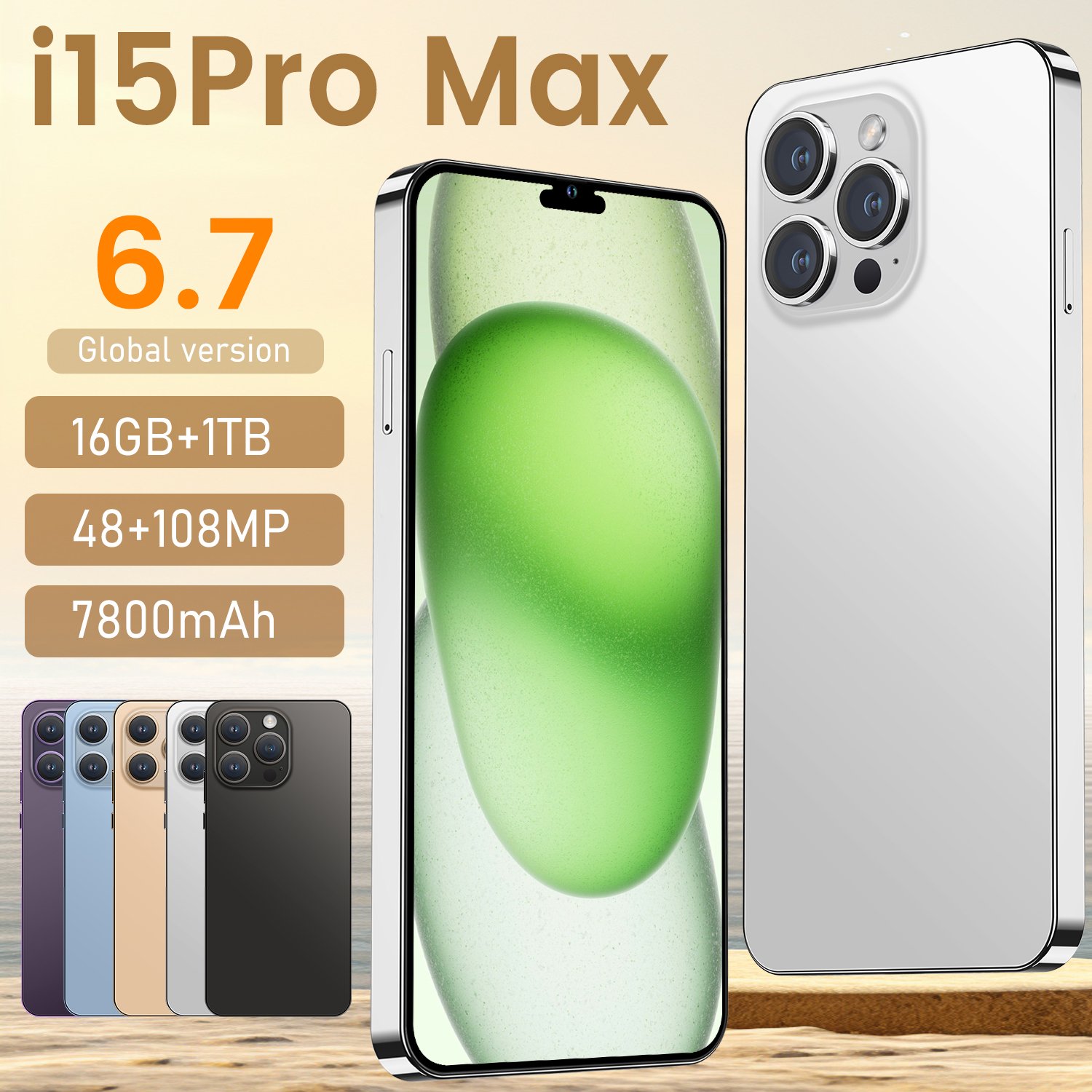 Flash Sale 15 pro max mobile phone 32MP+64MP 5G smartphone 6.7inch HD Full Screen New phoene 15 5G smart Phone
