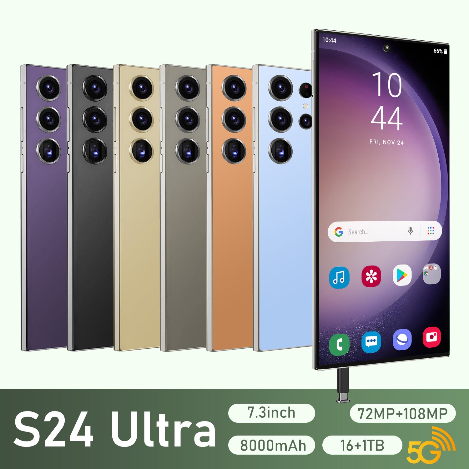 2024 S24 Ultra+ 12GB 512GB Smartphone 7.3 Inch AMOLED Screen Android13.0 Smartphone red mi Fingerprint Unlocked Mobile Phone