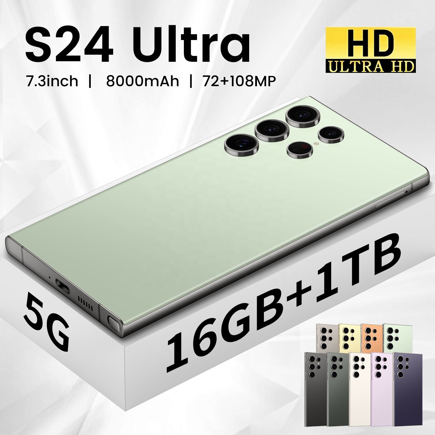 New S24 Ultra Phone High quality 7.3 Inch Hd screen Smartphone Dual Card Android 13 Cellphones Unlocked 5g Mobile Phones
