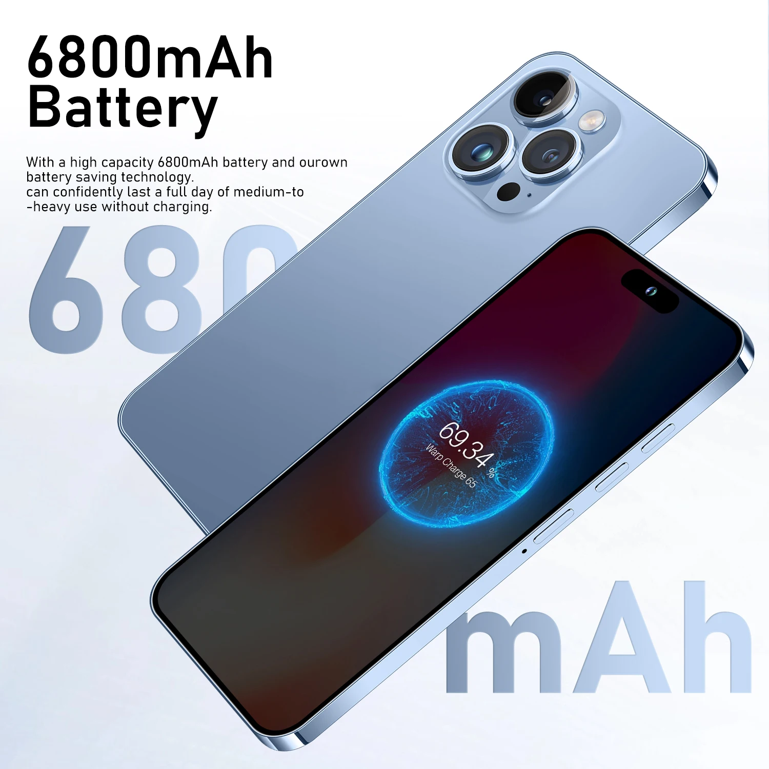 Manufacturer original 15 pro max 6.8 inch Clone 4G 5G smartphone 8GB+1TB unlocked Dual Sim Card Android 15 Pro Max Have Logo