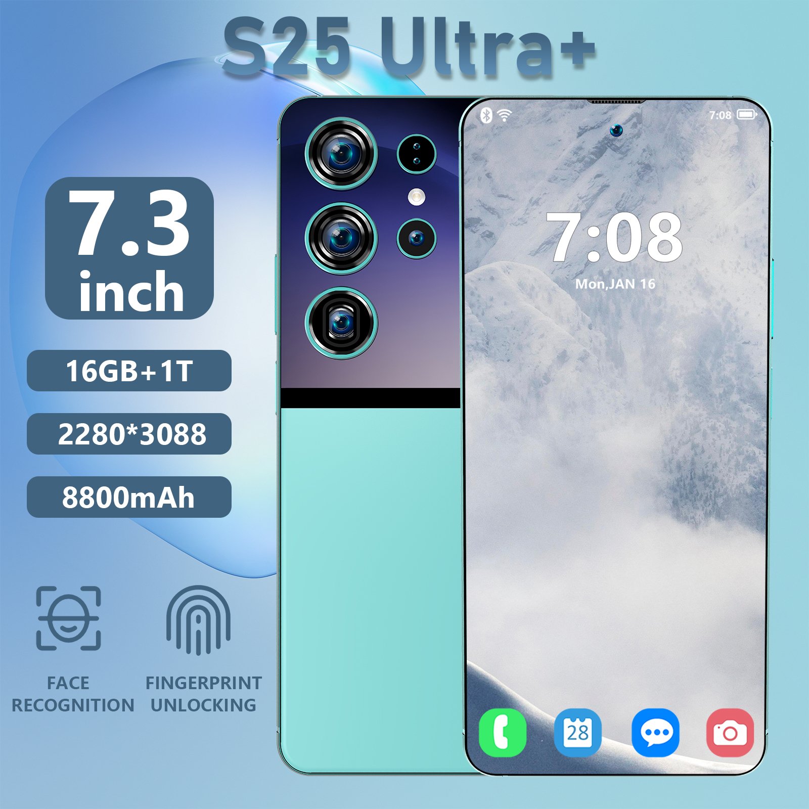 2024 Hot Selling S25 Ultra+ 5G Smartphone 7.3 Inch Screen Smart Mobile Phones