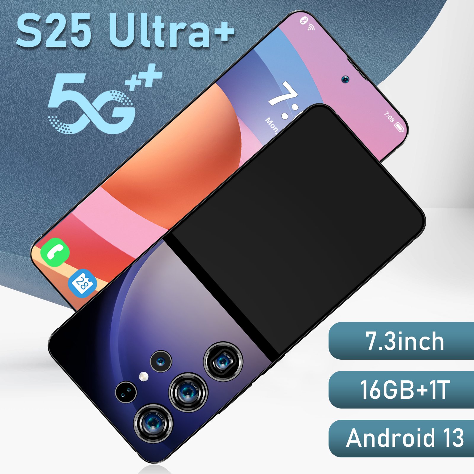 2024 Hot Selling S25 Ultra+ 5G Smartphone 7.3 Inch Screen Smart Mobile Phones