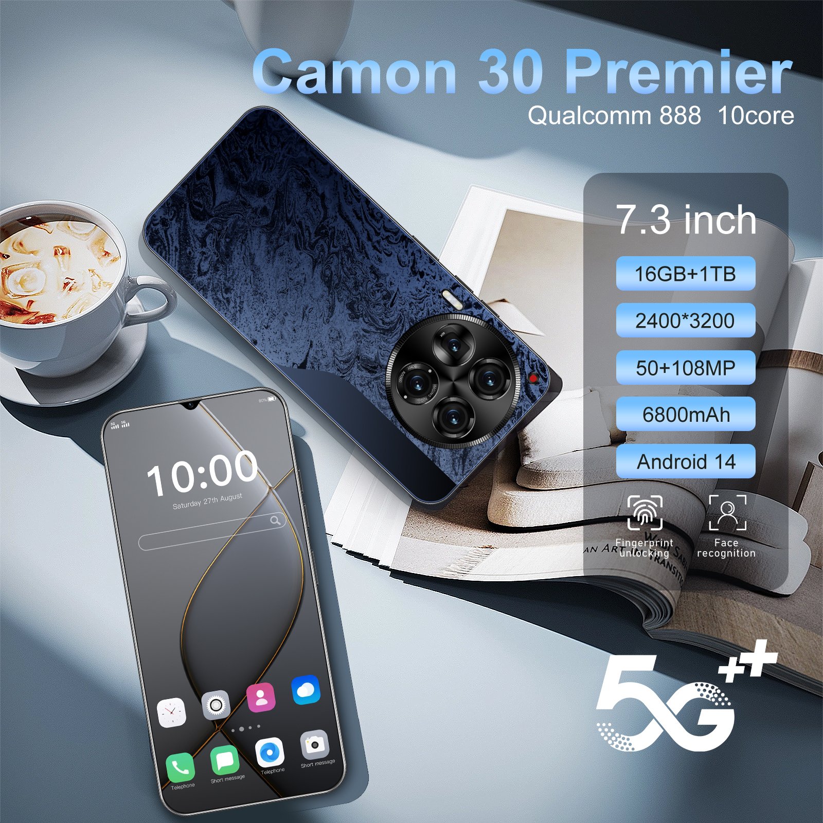 Original Camon30 Preinier 7.3 inch 16GB+1TB Android smartphone 5G phone HD screen Unlocked Mobile phone