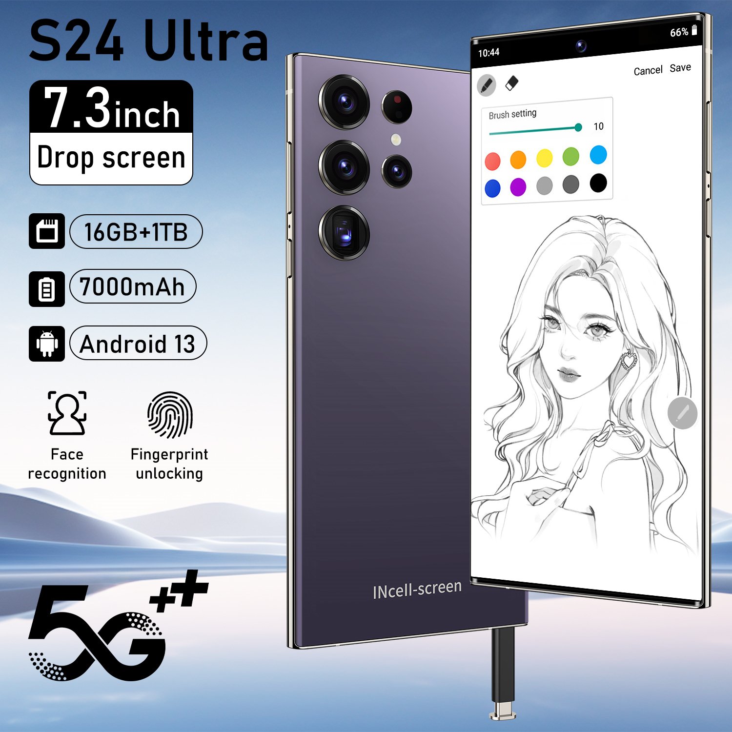 Wholesale Biometric Beast S24 Android 5G Smartphone with 16GB RAM 1TB Storage Dual SIM and Secure Unlocks