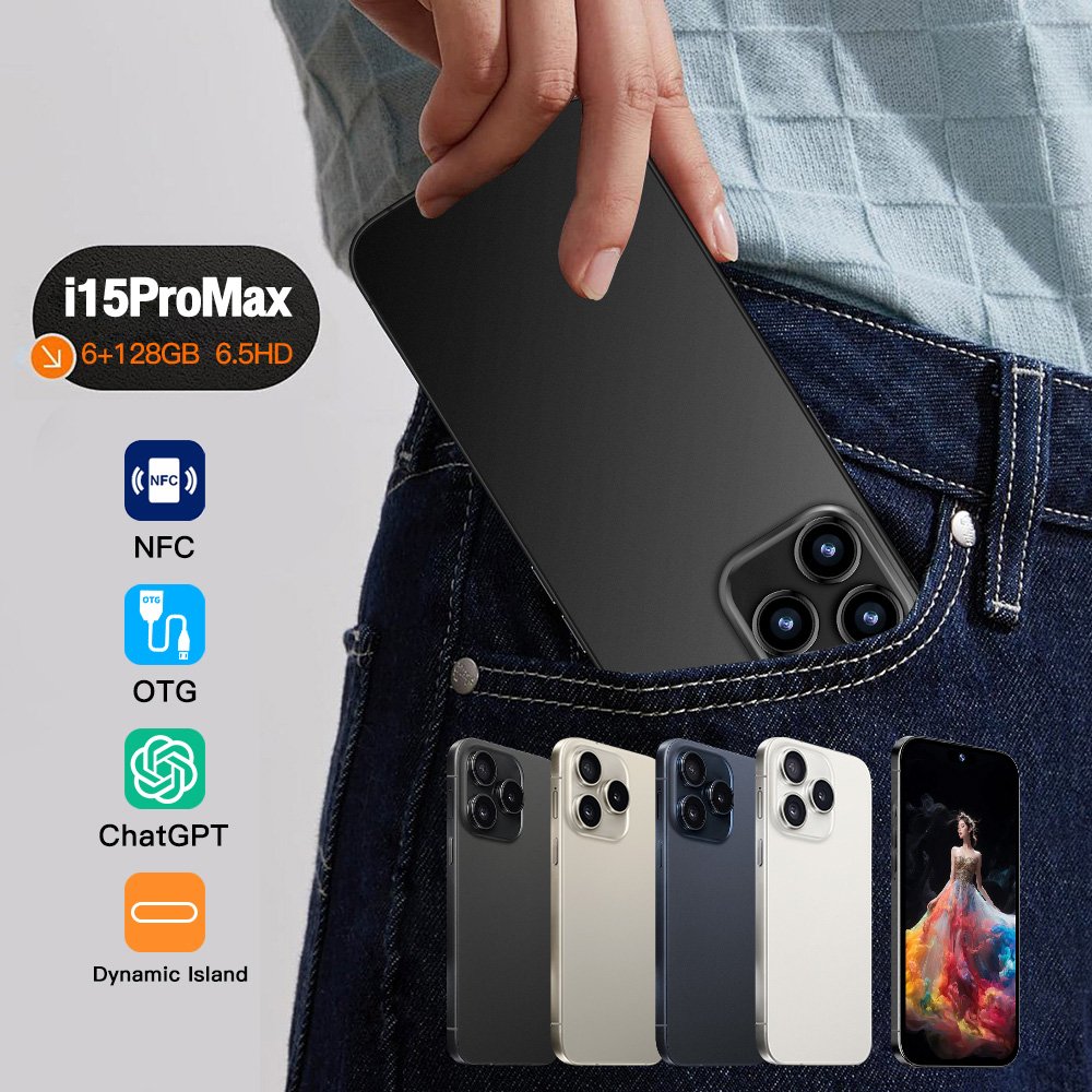 Slimoro Original i For Phone 16 Pro Max Cell Phone Smartphone Telefone i15 i14 Android Feature 5G Smartphone Gaming Mobile Phone