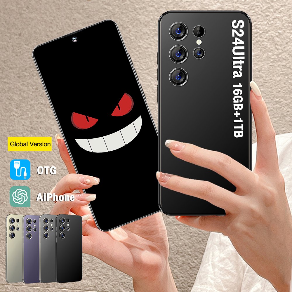Fnban Original phones s24 ultra Smartphones For s24 ultra 16gb+1TB 5G Dual SIM Cellphone Mobile Phone s24 ultra 5g smartphone