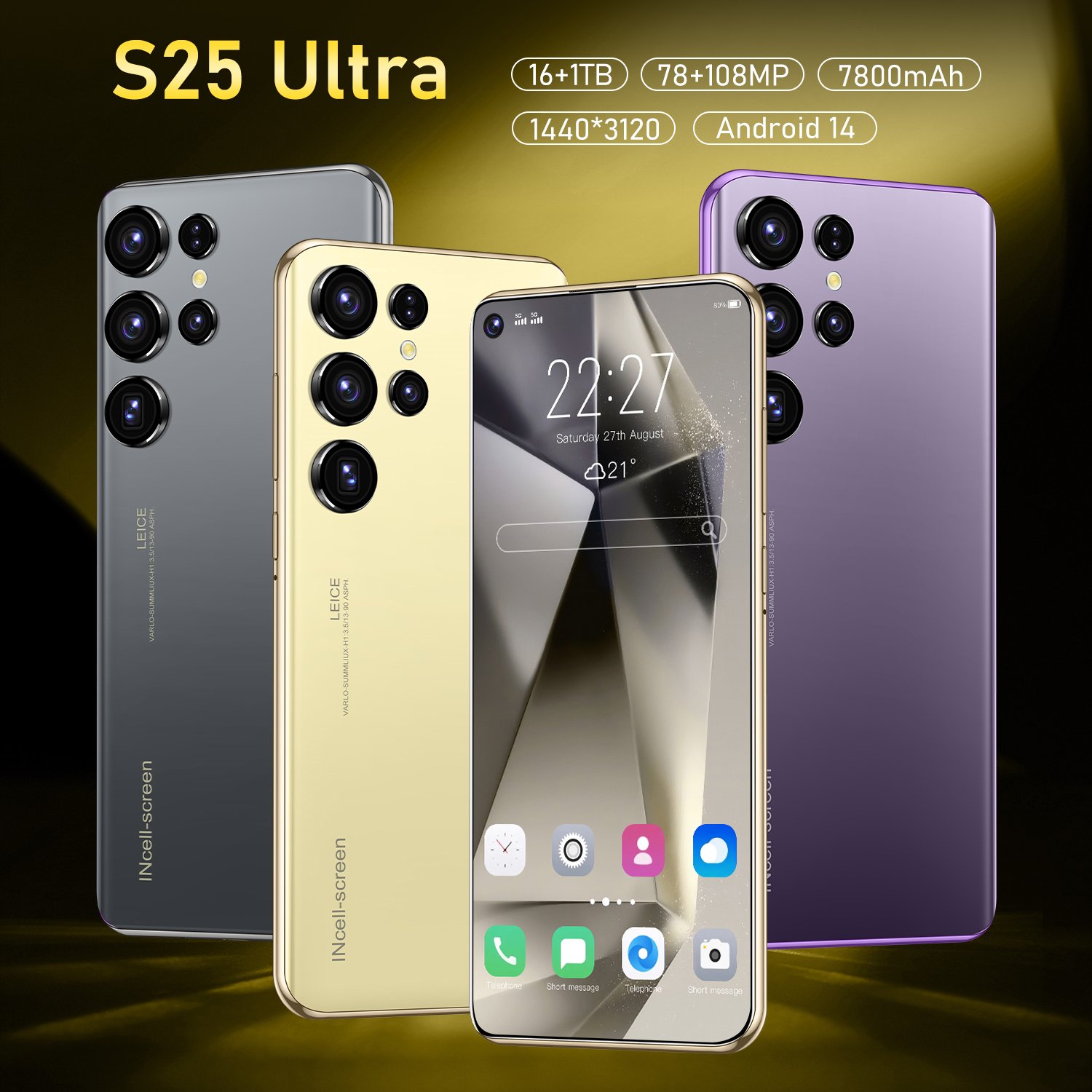 Hot selling 5G smartphone S24 S25 Ultra telephone 7.3 inch android phones unlocked 16G+1TB cellphone mobile phones 4G 5G